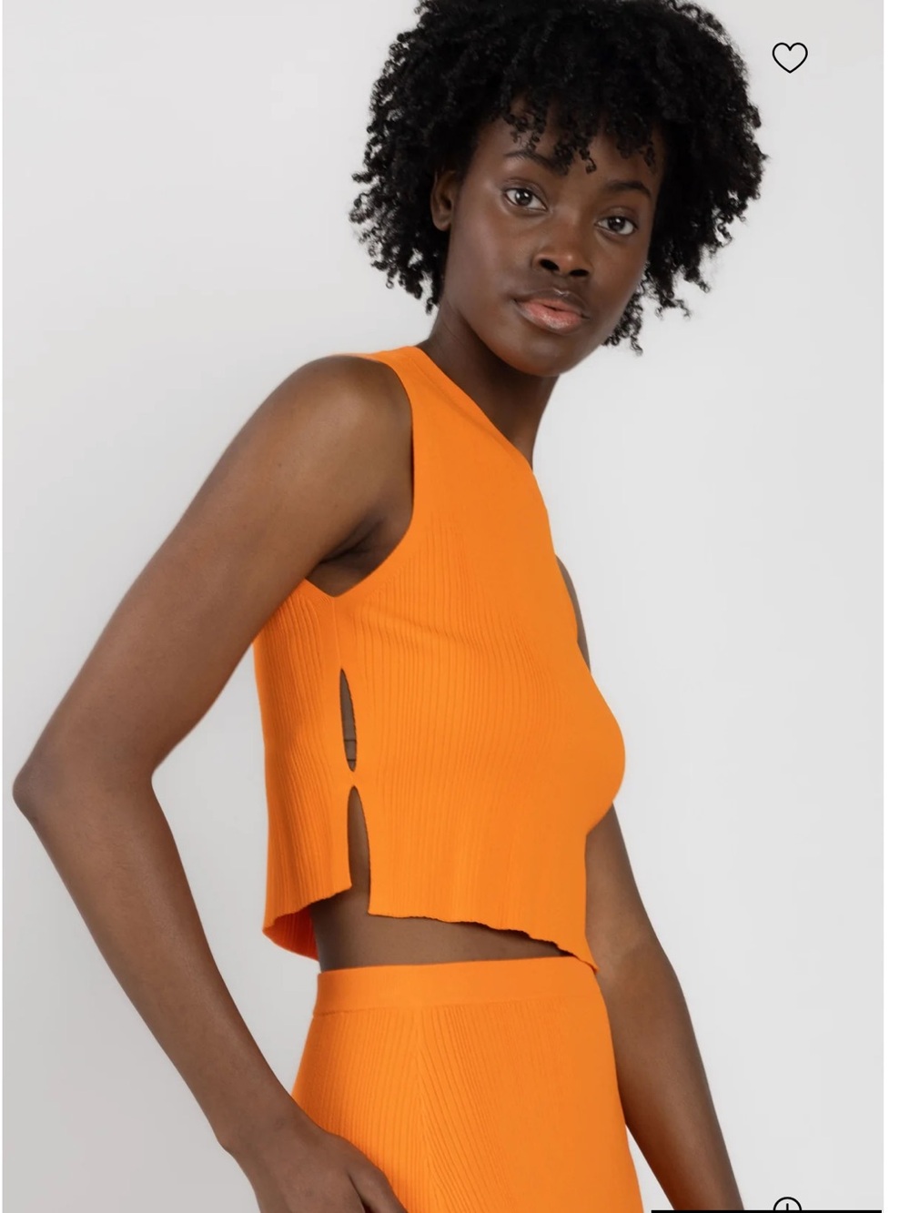 FRAME This Mixed Rib Cut Out Tank and Skirt Set Bright Tangerine Small Like New - Picture 2 of 14